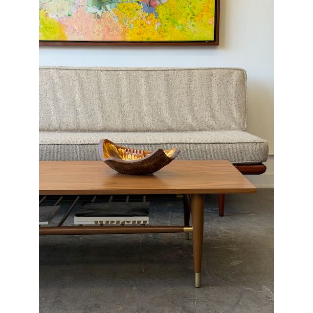 Mid-Century Modern Vintage Refurbished Walnut Coffee Table For Sale - Image 3 of 11