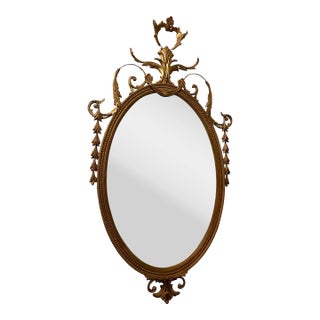 Mid 19th Century George III Giltwood Mirror With Delicately Carved Rococo Frame For Sale