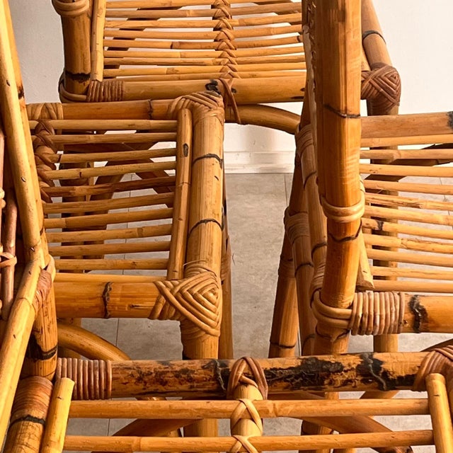 Mid-Century Bamboo and Rattan Chairs, 1960s, Set of 4 For Sale - Image 12 of 18