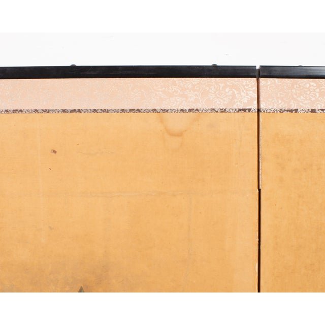 Japanese Meiji Four Panel Screen Ducks and Geese in Flight For Sale - Image 10 of 18
