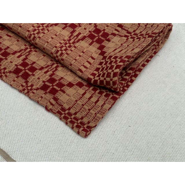 Early New England Textile Table Runner - Native American Inspired Pattern on Automated Loom Weaving For Sale - Image 9 of 12