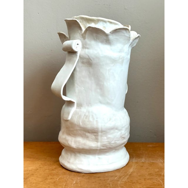 Vintage Biomorphic Sculptural Ceramic Vase With Handles For Sale In West Palm - Image 6 of 12