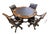Hillsdale Home Dark Wood and Leather Game Table With Chairs For Sale