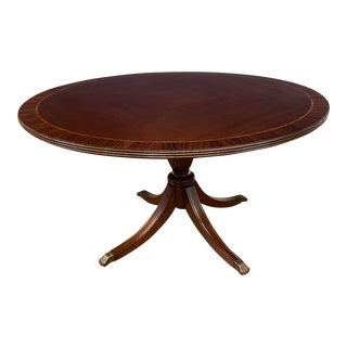 Traditional 54” Round Mahogany Foyer/Dining/Breakfast/Game Table by Leighton Hall - Made-To-Order For Sale