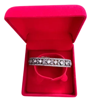 Bochic “Capri” Vintage Multi Rose Cut Diamond Bangle-Set 18K Gold & Silver