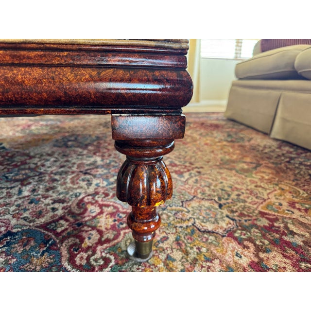 Tufted Oversized Leather Ottoman -Vicente Wolf Collection For Sale In San Diego - Image 6 of 12
