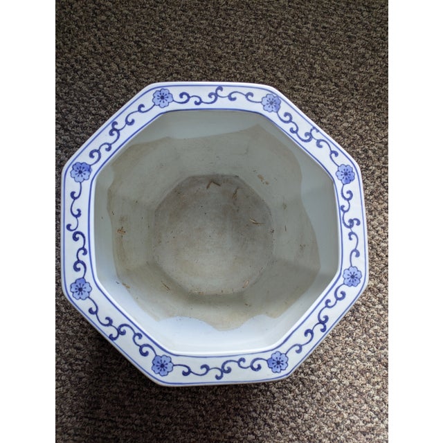 Arts & Crafts Mid 20th Century Octagonal Porcelain Planter For Sale - Image 3 of 3