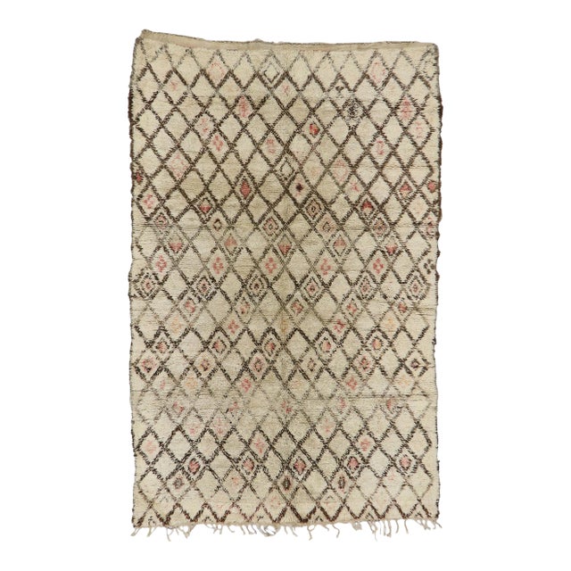 Vintage Moroccan Beni Ourain Moroccan Rug, 06'01 X 09'03 For Sale