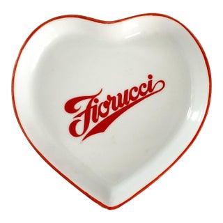 Vintage 1980's Fiorucci New Wave Italian Fashion Post Modern Porcelain Ceramic Heart Dish For Sale