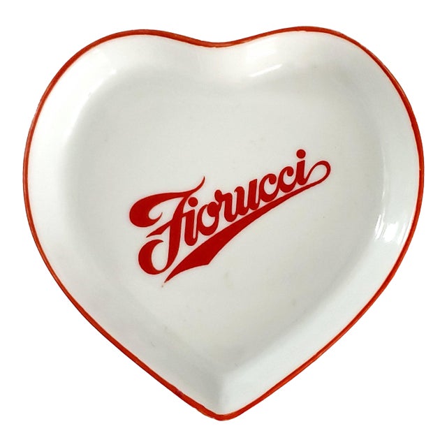 Vintage 1980's Fiorucci New Wave Italian Fashion Post Modern Porcelain Ceramic Heart Dish For Sale