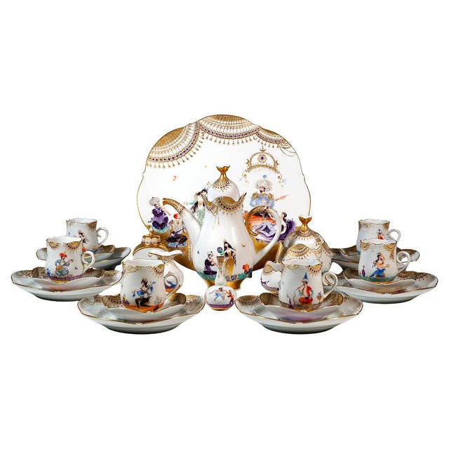 Coffee Mocha and Dessert Set for Six Persons from Meissen, Set of 25 For Sale - Image 15 of 15
