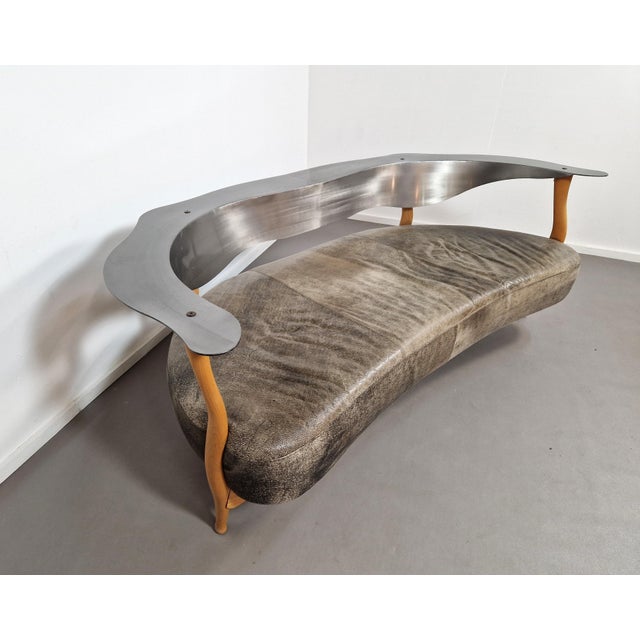 The 'Fantasy Island' 2-seater by Kurt Beier. This early 1990s sofa is in fantastic original condition. Beech legs, brushed...