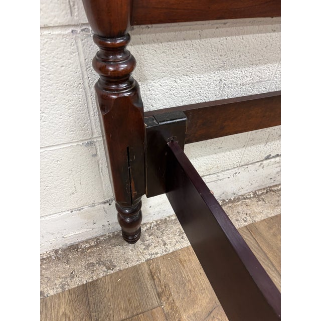 Wood Vintage Queen or Full Size Convertible Four Poster Pediment Bed For Sale - Image 7 of 13