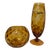 Vintage Italian Amber Empoli Optic Glass Vases - Set of 2 For Sale