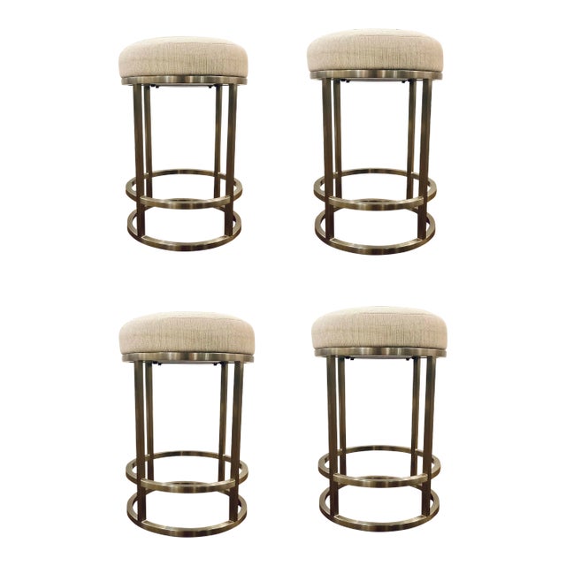 Hooker Modern Satin Nickel Laurel Creek Counter Stools Set of 4 For Sale