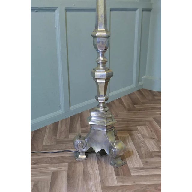 1900 - 1909 Silver-Plated Floor Lamp, 1900s For Sale - Image 5 of 11