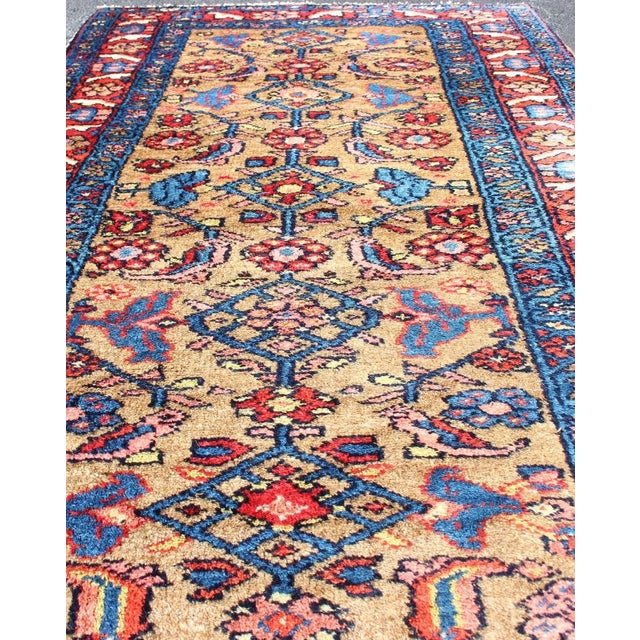 Antique Persian Hamadan Rug With Colorful Geometric All-Over Design in Yellow For Sale In Atlanta - Image 6 of 12