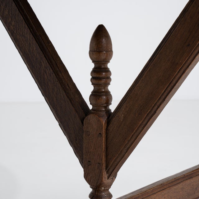 Wood 19th Century French Oak Wine Tasting Folding Table For Sale - Image 7 of 15