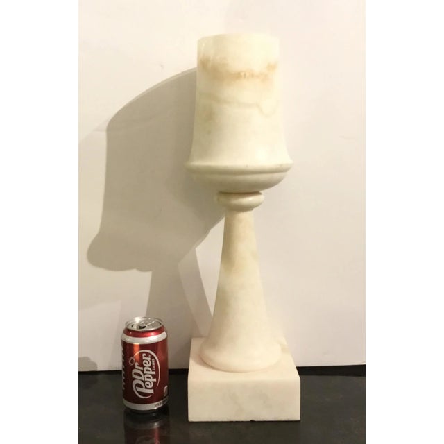 Transitional Onyx Torchere Table Lamp For Sale In Atlanta - Image 6 of 6