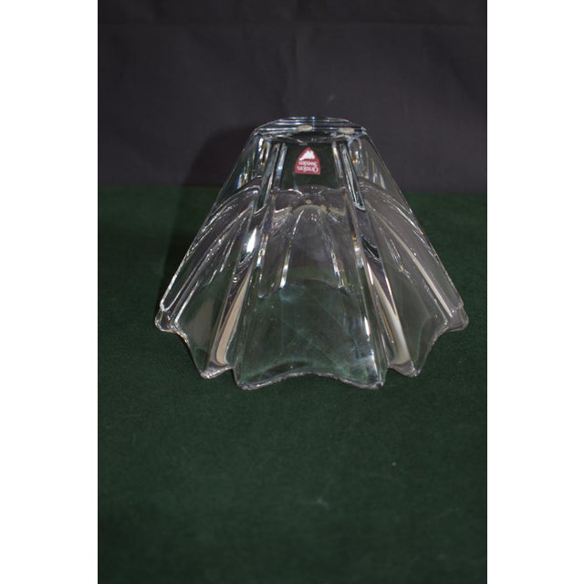 Glass Orrefors Crystal Bowl Lars Hellsten Orion Heavy Sticker Signed For Sale - Image 7 of 15