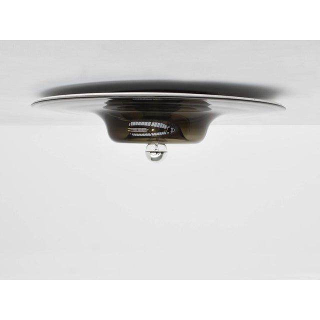 Large Wall Sconce in Smoky Gray Glass by Pierre Cardin for Venini, Italy, 1970s For Sale - Image 3 of 6