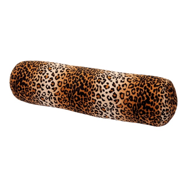 Late 20th Century Leopard Print Feather Down Pillow/Invisible Zipper For Sale