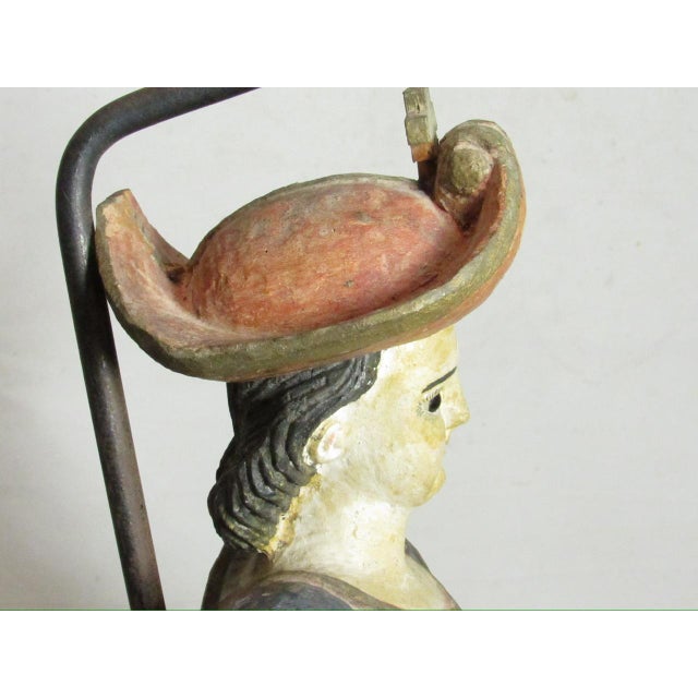 18th/19th Century Spanish Colonial Santo Figure Lamp For Sale - Image 12 of 18