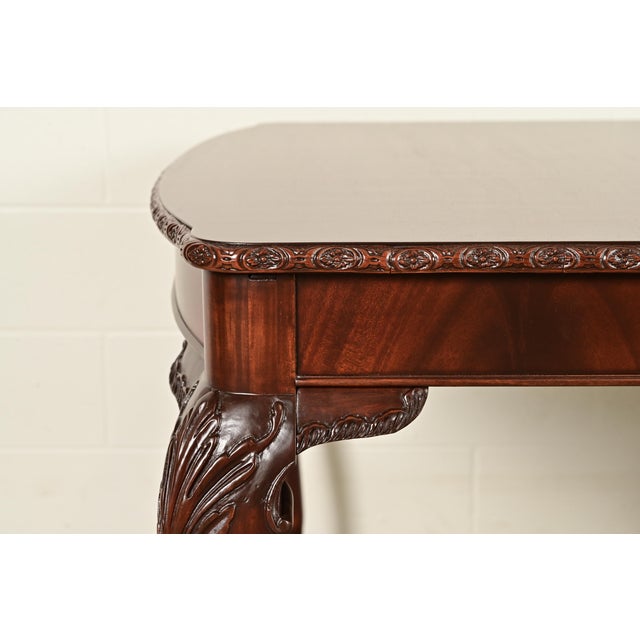 Romweber Chippendale Mahogany Extension Dining Table, Newly Refinished For Sale - Image 11 of 15