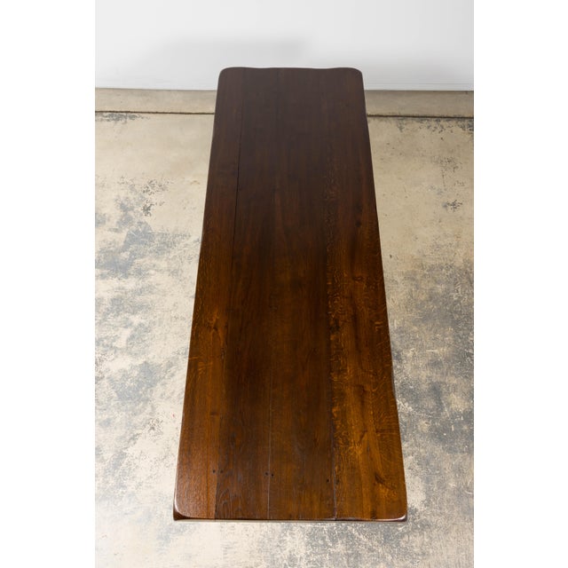 19th Century Spanish Oak Refectory Table With Monumental Trestle Base For Sale - Image 14 of 18