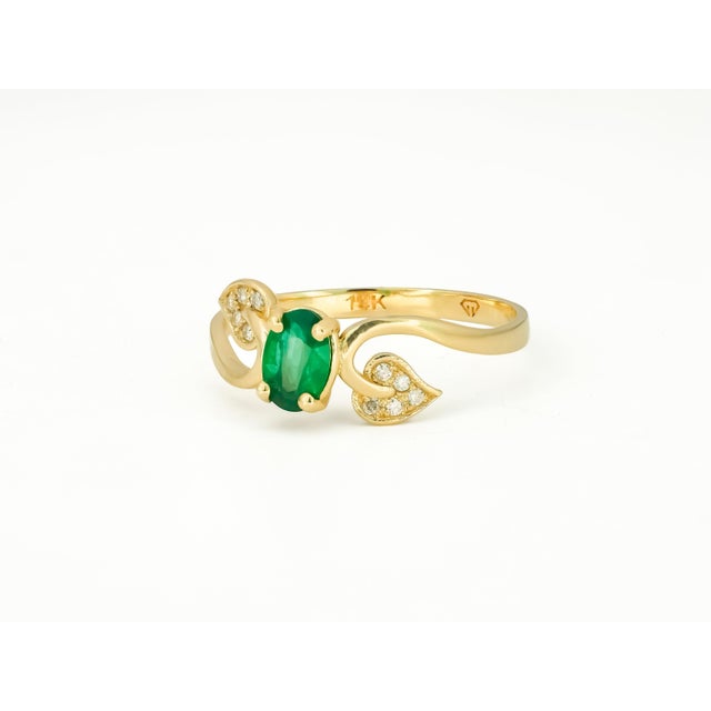 Not Yet Made - Made To Order Genuine Emerald 14k Gold Ring For Sale - Image 5 of 7