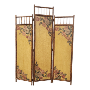 Vintage Tortoise Bamboo 3-Fold Screen Room Devider