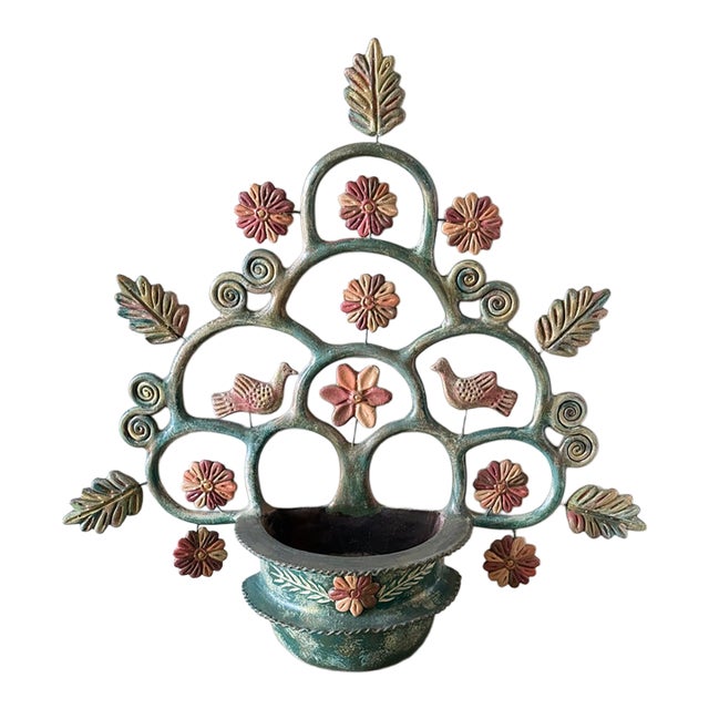 Mexican Tree of Life Large Wall Pocket Sculpture For Sale