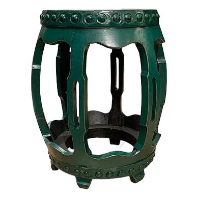 1980s Drum Stool-Green For Sale