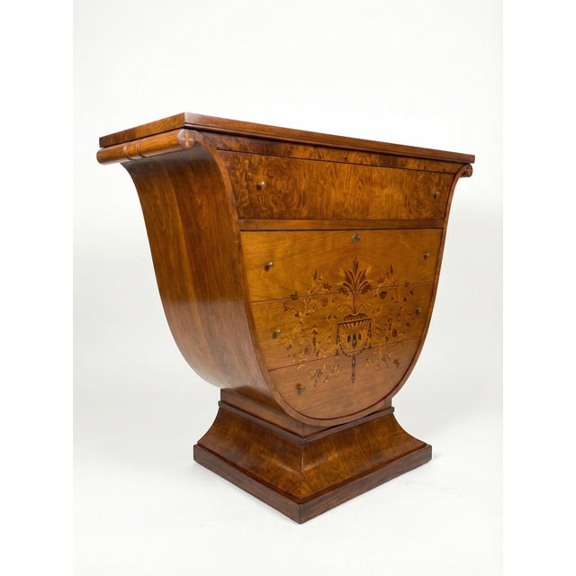 Biedermeier Early 19th Century European Biedermeier Walnut Commode With Inlay For Sale - Image 3 of 3