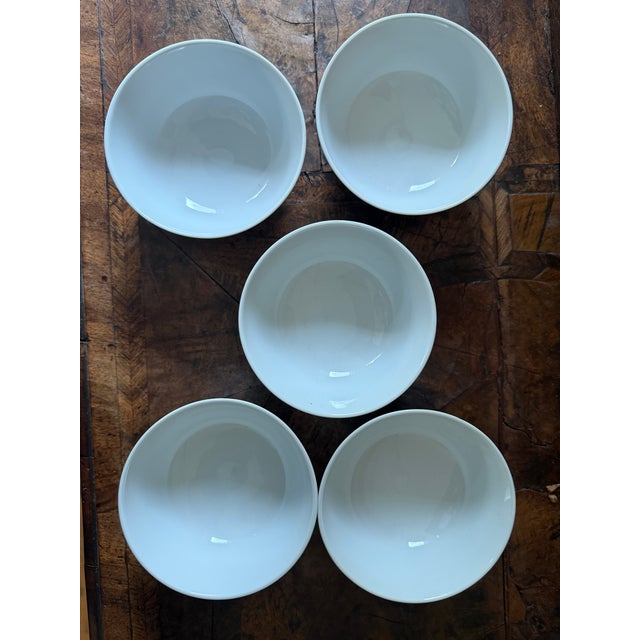 Ceramic Vintage Chinese Blue and White Scholar Bowls Porcelain - Set of 5 For Sale - Image 7 of 8