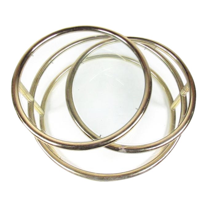 Vintage Brass End Table With Swivel Tiers Chairish