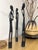 Vintage African Ebony Heavy Wood Sculptures Lot of 3 Such sculptures were typically made in Kenya. One of the figures has...