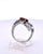 1970s Polished 14k White Gold Garnet and Ruby Cocktail Ring With Blue Topaz, Size 5 For Sale - Image 9 of 9