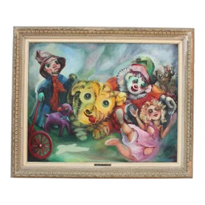 "Tiger and His Friends" Oil on Canvas by Sylvia Goldie Lipson