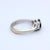 Modern Late 20th Century 18k White Gold Ring With Gia Round Blue Sapphire & Trillion Diamonds - Size 5.5 For Sale - Image 3 of 9