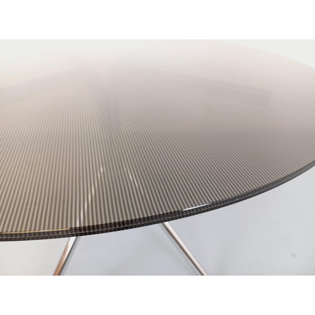 Vintage Round Dining Table in Acrylic Glass and Chrome-Plated Metal, 1970s For Sale - Image 8 of 18