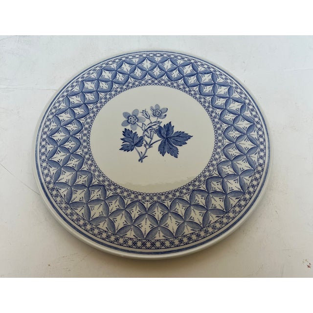 Vintage 1970s Spode Geranium Blue Room Collection Cake Plate For Sale In Dallas - Image 6 of 11