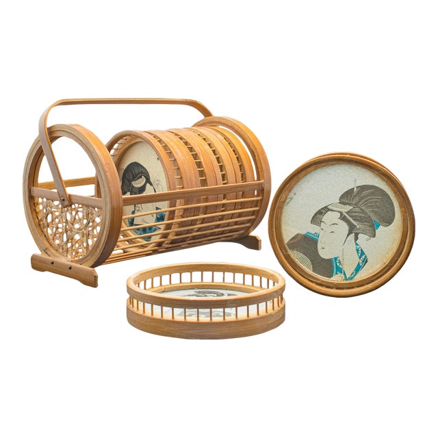 1940s Set of 6 Vintage Art Deco Japanese Decorative Coasters Chairish