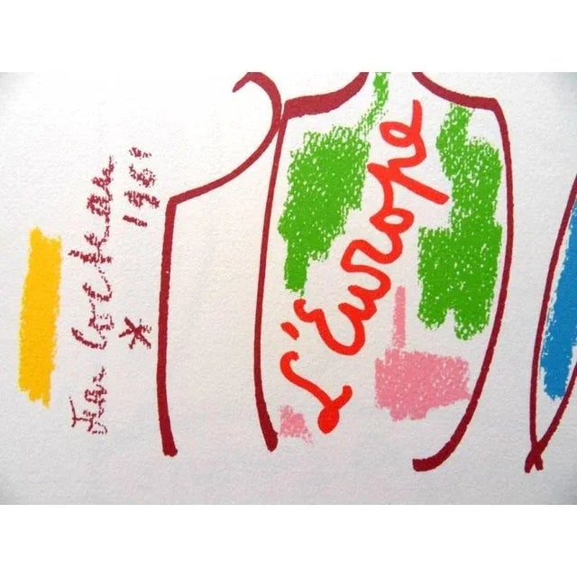 Original Lithograph by Jean Cocteau Title: Europe Our Homeland Signed in the plate Dimensions: 33 x 46 cm Edition: 200...