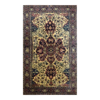 Handwoven Sarouk Farahan Style Area Rug 3’0″ X 5’0″ For Sale