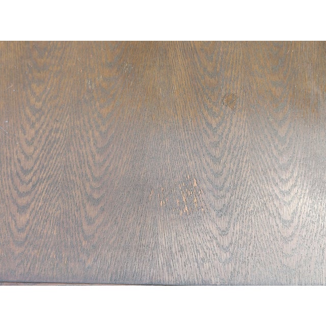 mahogany coffee table with "x" stretcher base by Roundtree Country Reproduction.