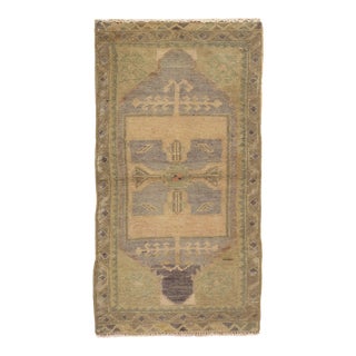 1950s Vintage Turkish Yastik Area Rug, 1'8 X 3'1 For Sale