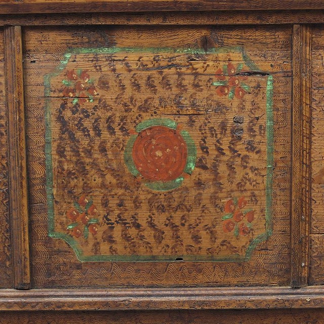 Painted Bridal Chest, 1737 For Sale - Image 6 of 12