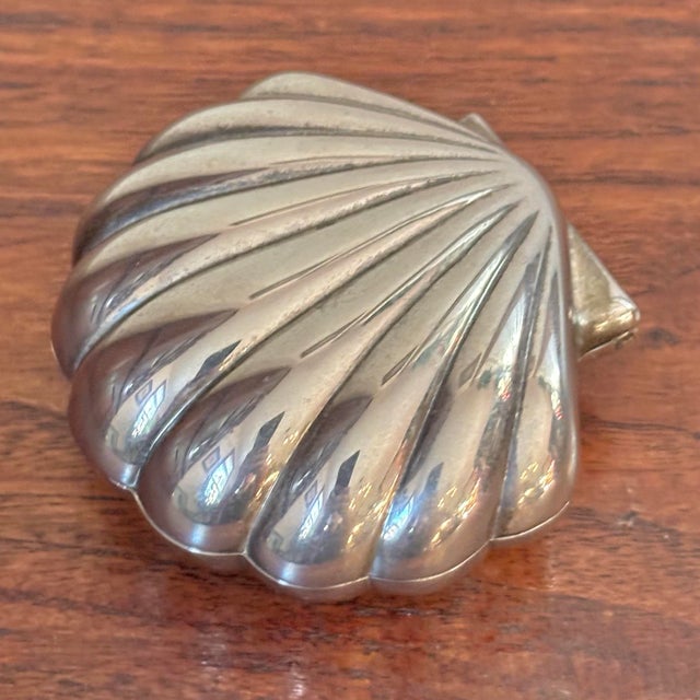 Godinger 1980s Mid Century Silver Shell Jewelry Casket For Sale - Image 4 of 8