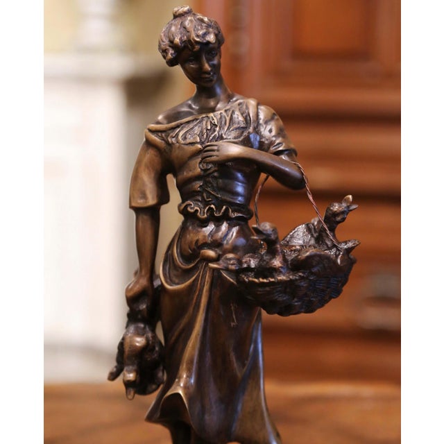 This antique sculpture composition is a beautiful example of the works of one France favorite sculptors, Hippolyte Moreau....